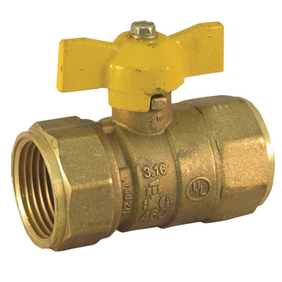 Pro-Flex 1 In. FIP x 1 In. FIP Brass Gas Valve PFGV-F01TC