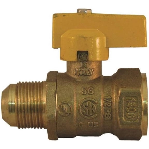 Pro-Flex 3/4 In. FIP X 5/8 In. Flare Brass Gas Valve PFGV-FFL3458C