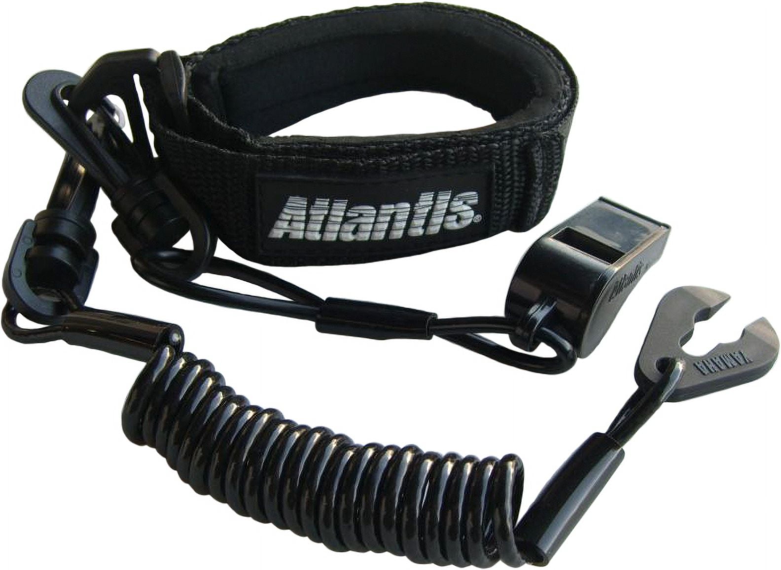 Pro Floating Lanyard with Whistle, Black