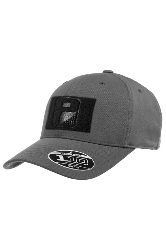 Pro-Formance Flexfit 110 Hook and Loop Adjustable Hat by Pull Patch | Curved Bill Cap with 3x2 Inch Loop Panel for Removable Morale Patches (Grey)