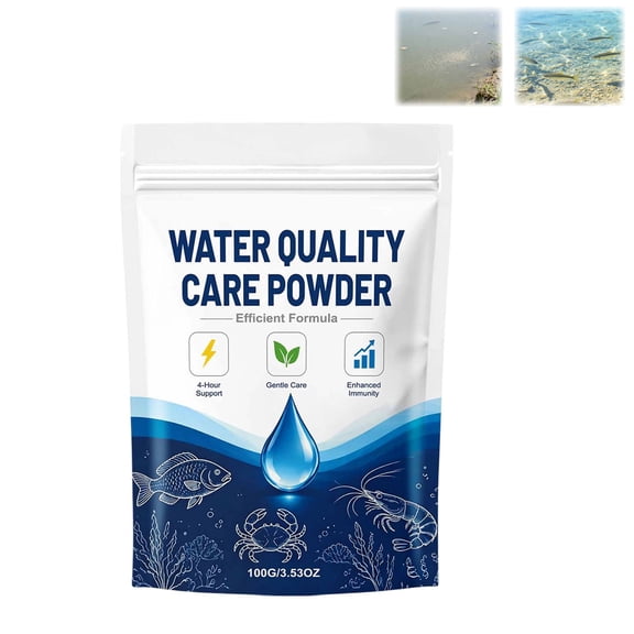 Pro Formula Aquatic Care Powder For Fish Shrimp Crab Pond Aquarium Water Clarifier Easy Mix Quickly Purifies Clear Long Lasting (100G/3.53 OZ)