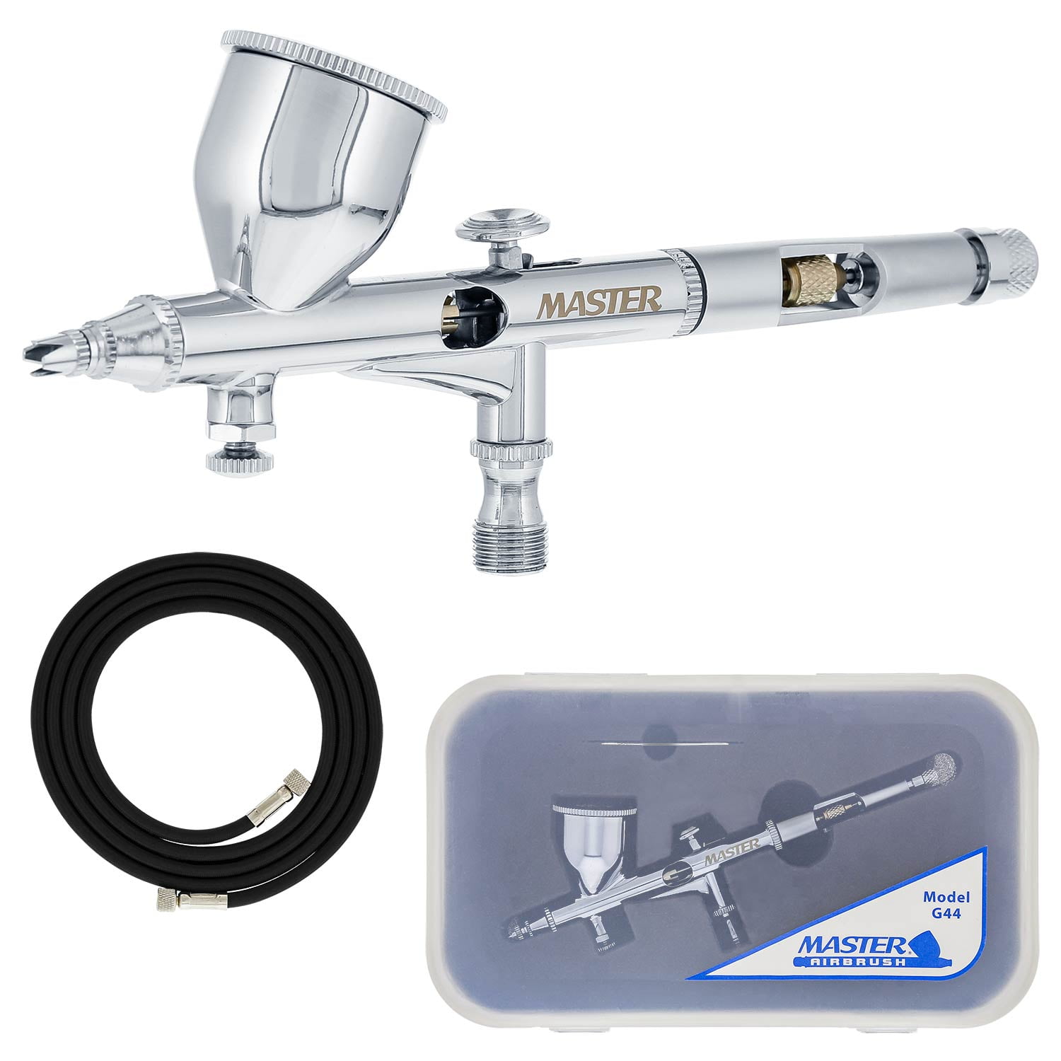 Pro G44 0.2 High Precision Dual-Action Gravity Feed Airbrush Set Kit Hobby Paint