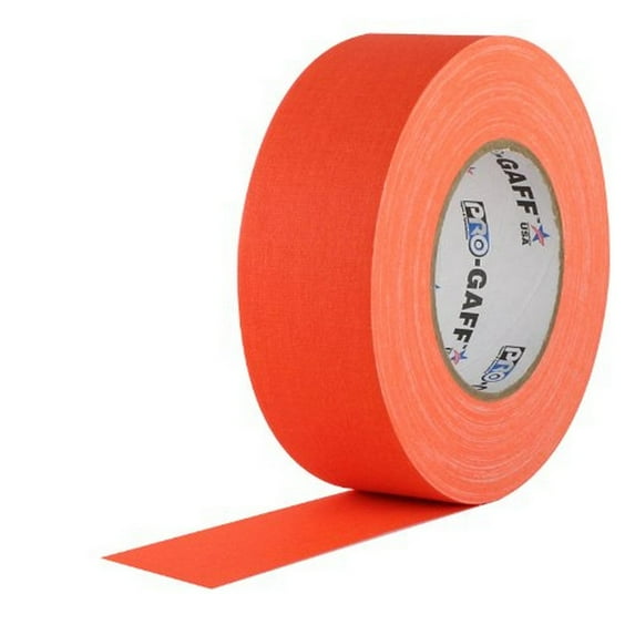 Pro Gaff Fluorescent Orange Gaffers Tape 12" x 50 Yard Roll (Pack of 4)