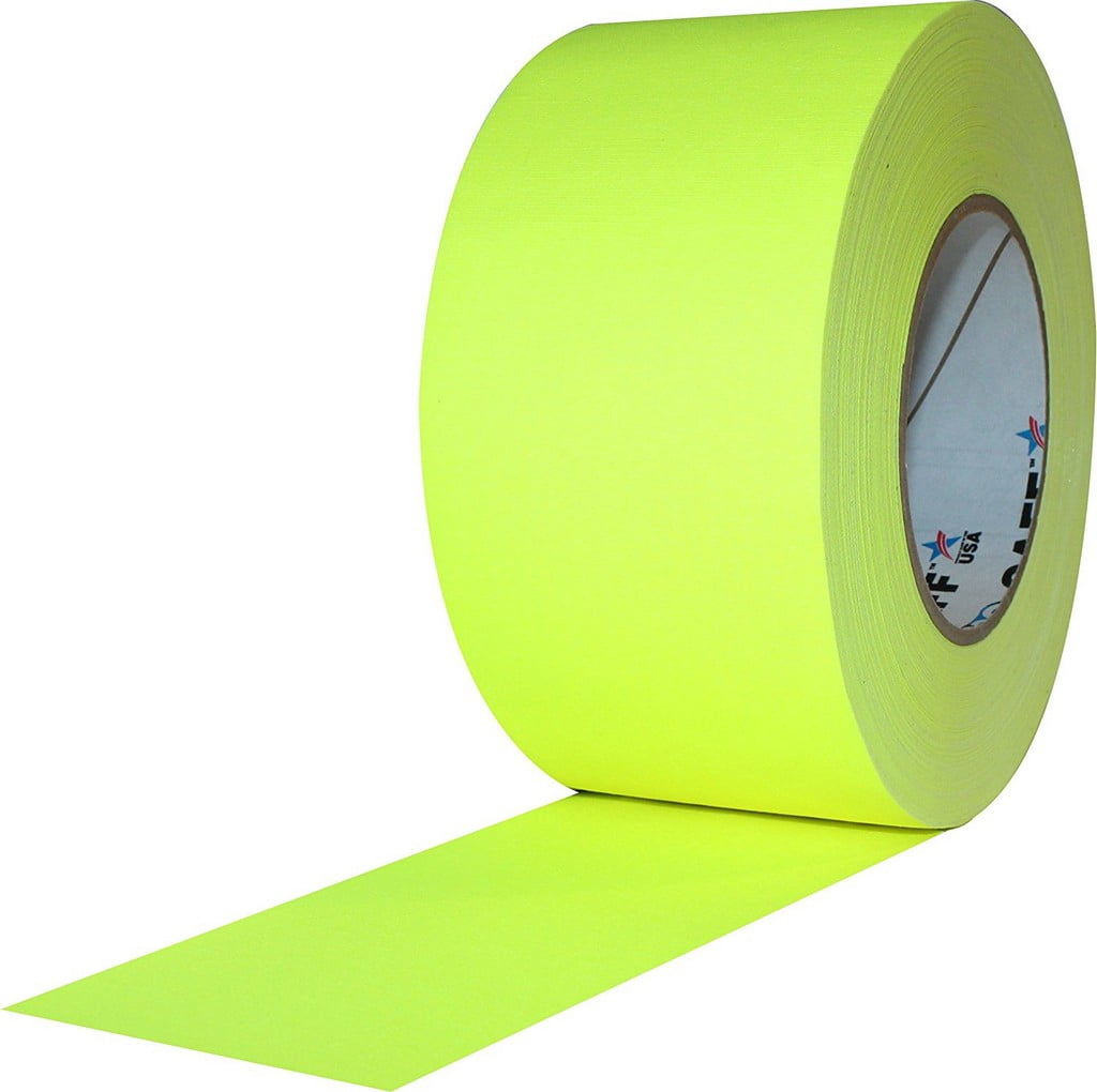 Pro Gaff Fluorescent Yellow Gaffers Tape 3" X 50 Yard Roll (Pack Of 16)