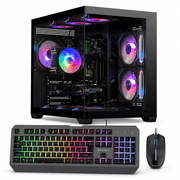 Pro Gaming Desktop PC,Intel i7 Xeon E5, GTX TITAN, 16GB DDR4, 512GB SSD,1TB HDD,WiFi6 BT5.4,9Argb Fan, 650W, Win11, for 1080p Gaming, Streaming