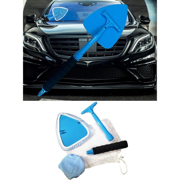Pro Glass Windshield Cleaner Tool, Kit - Extendable 20" Handle, Pivoting , Detailing Autos with 2  Lint Free Microfibers, Storage Bag for Auto Windshield, , , RV's