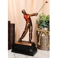 thumbnail image 1 of Pro Golfer Swinging Golf Club Bronze Electroplated Statue With Trophy Base 12" H, 1 of 5