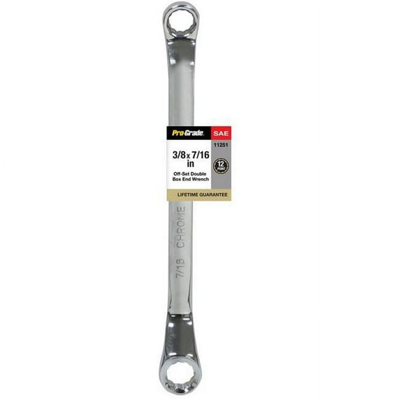 Pro-Grade 11251 0.37 x 0.43 in. Offset Double Box End Wrench