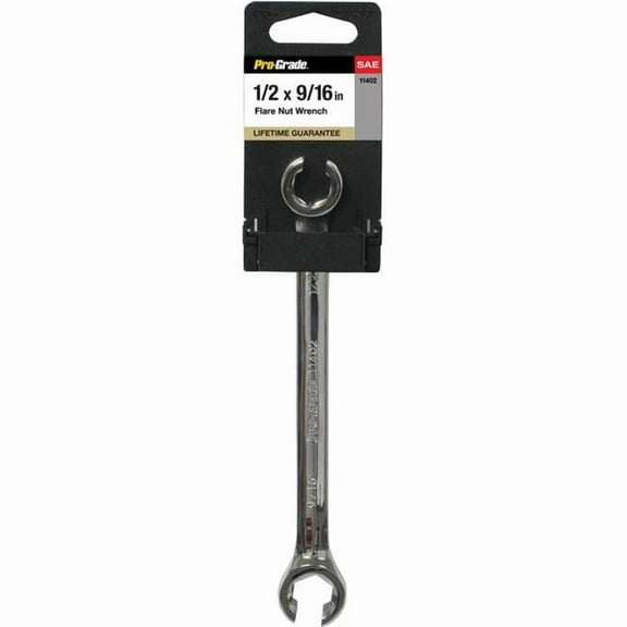 Pro-Grade 3/8" x 7/16" Flare Nut Wrench, Dyna Drive, Chrome Vanadium, ANSI Certified, 11401