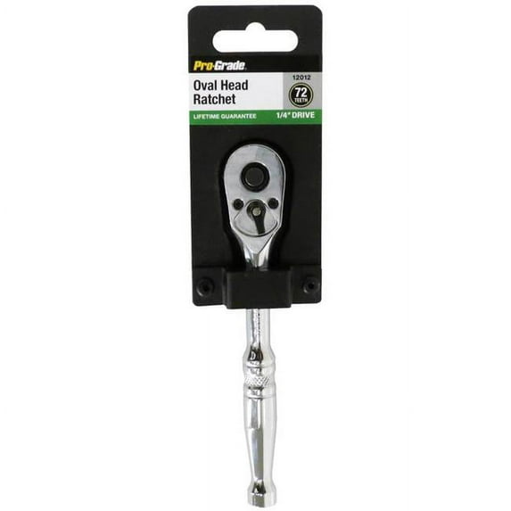 Pro-Grade 12011 1/4 Drive 5" Quick Release Socket Ratchet Adjustable/Reversible Round Head