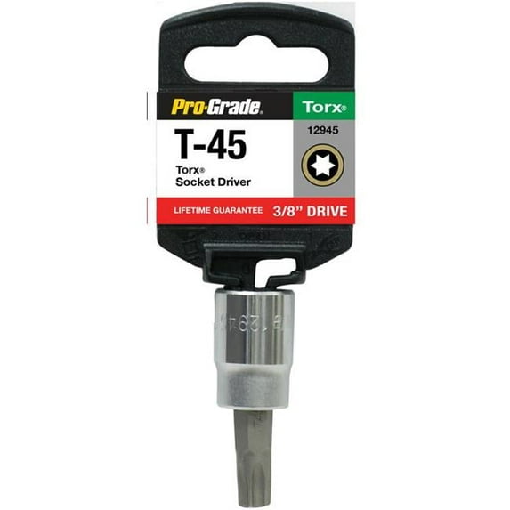 Pro-Grade 3/8in Drive T-45 Tamper Proof Torx Socket – Rust-Resistant Chrome Vanadium Steel,12944