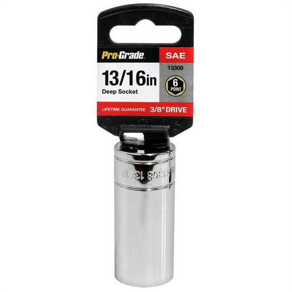Pro-Grade 3/8in Drive 6 Pt. 3/4in Deep Socket – Chrome Vanadium, Dyna Drive, Rust Resistant, 13307