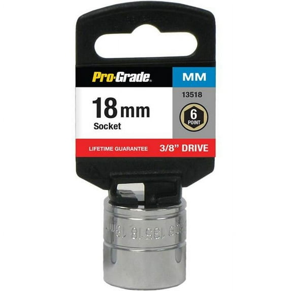 Pro-Grade 3/8in Drive 6 Pt. 17mm Socket – Chrome Vanadium, Chamfered Edge, Rust Resistant, 13517