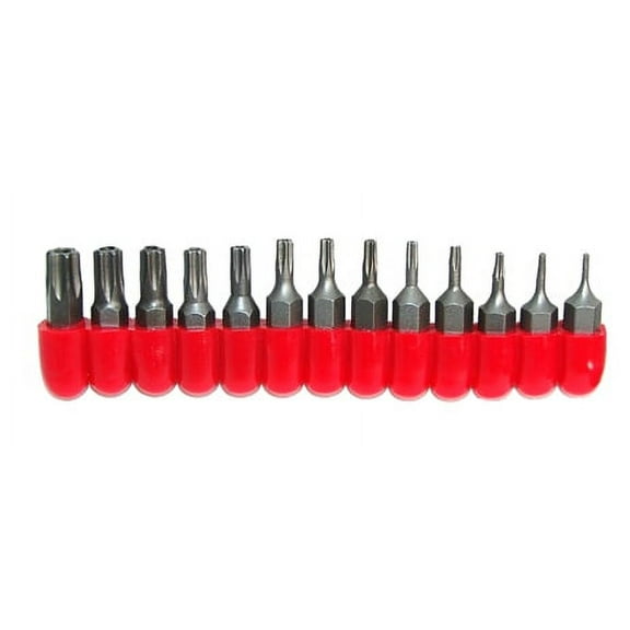 Pro-Grade 13pc Tamper Proof TORX Star Bit Set T-4 to T-40 - Taiwan