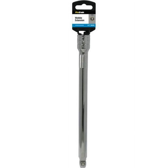 Pro-Grade 1/2in Drive 5in Wobble Extension  Knurled Grip, Chrome Finish, Rust Resistant, 14004