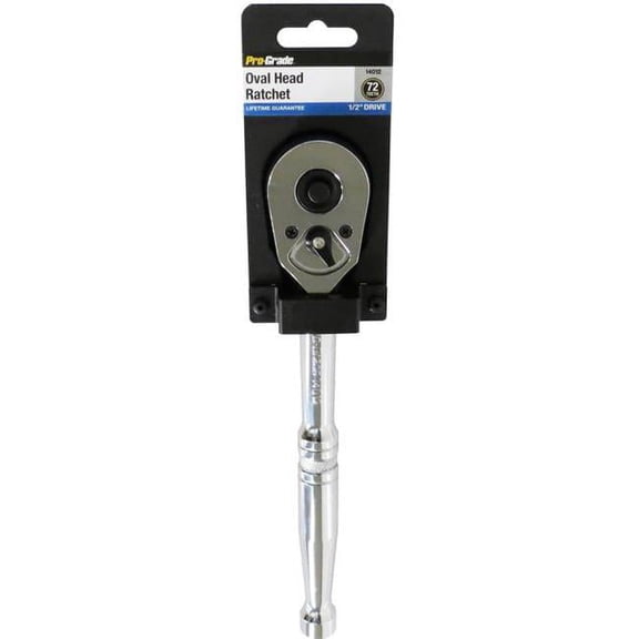 Pro-Grade 1/2in Drive Round Head Ratchet – 45 Tooth, 8° Arc, Reversible, Chrome Vanadium Steel, 14011