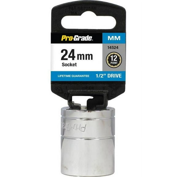 Pro-Grade 1/2in Drive 23mm Socket, Chrome Vanadium, Dyna Drive, 12 Pt, 14523