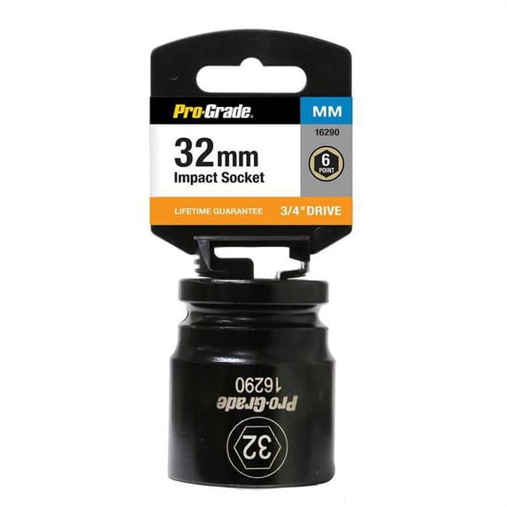 Pro-Grade 16290 0.75 in. Drive x 32 mm 6 Point Impact Socket