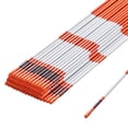 thumbnail image 1 of Pro-Grade 48" Fiberglass Driveway Markers Kit - 100 Orange Snow Stakes with Reflective Strips, 12" Steel Drill Bit & Work Gloves Included, 1 of 7