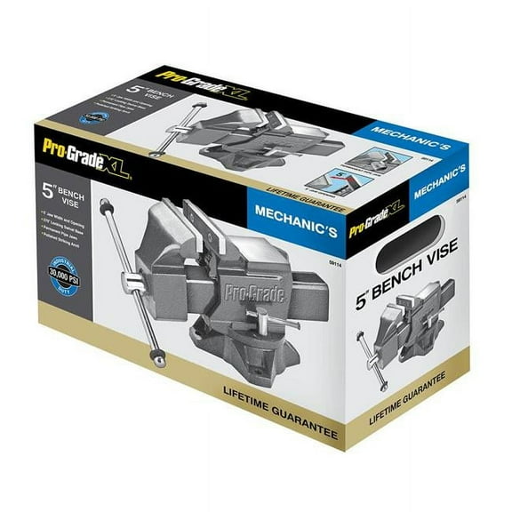 Pro-Grade Mechanic's Bench Vise 4-Inch Heavy Duty Vise with Swivel Base, 59113