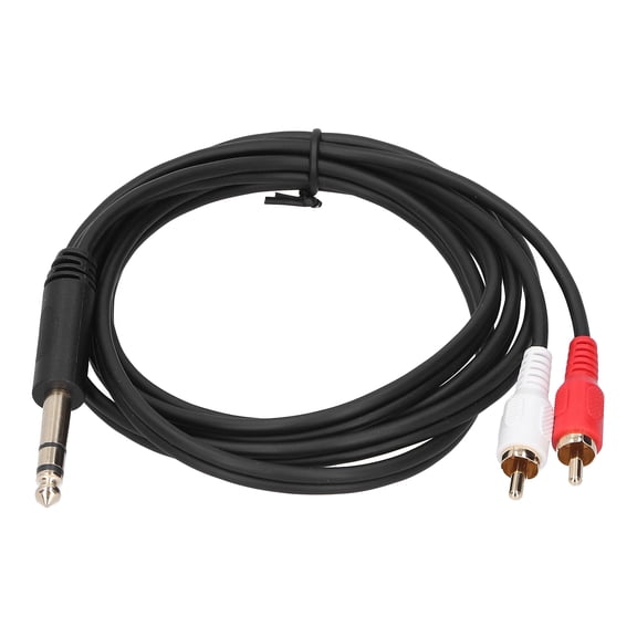Pro Grade 6.35mm Male to Dual RCA Male Audio Splitter Cable, 4.9 ft / 1.5 m High Fidelity Stereo Interconnect Adapter Cord