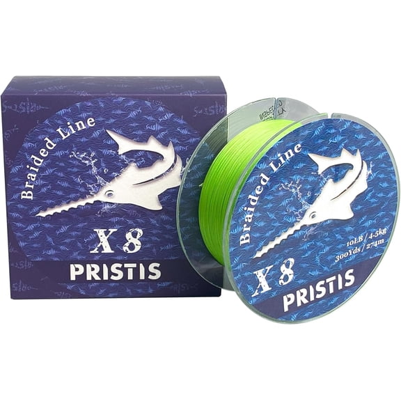 Pro Grade 8-Strand X8 Braided Fishing Line 300 Yds Lime Green, Durable Anti-Abrasion Zero Stretch Strong Braid Line for Salt & Fresh Water Fishing Gear