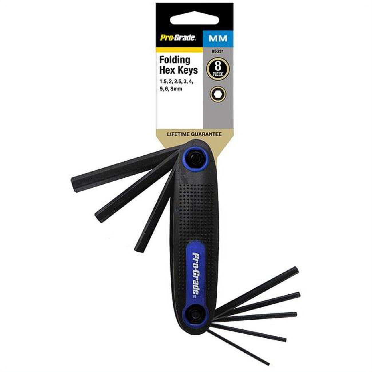 Pro-Grade 85331 Metric Folding Hex Key Set - 8 Piece - Walmart.com