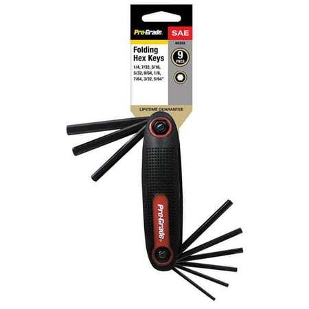 Pro-Grade Metric Folding Hex Key Set, 8-Piece, Chrome Vanadium Steel with Rubber Grip Holder, 85331