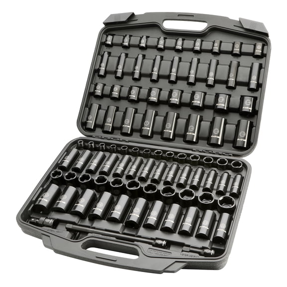Pro-Grade 87 PIECE 1/2" DRIVE SAE AND METRIC IMPACT SOCKET SET