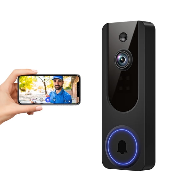 Pro-Grade AI Smart Doorbell – Ultra-Wide Panoramic Lens, Enhanced Night Vision & Secure Cloud Event Logging