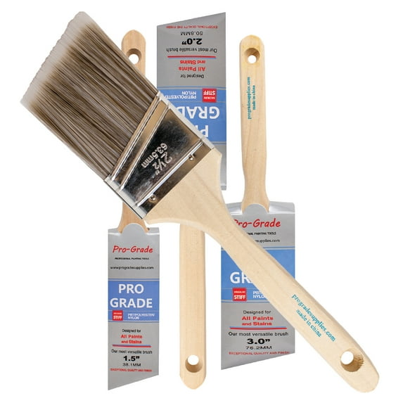 Pro Grade Angle Premium Paint Brushes, 4 Piece Set