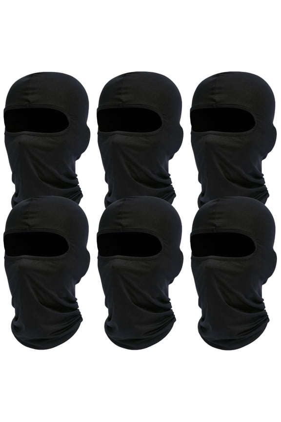 Pro Grade Balaclava 6-Pack, Windproof & Sun Protective Face Mask Hood for Ski, Motorcycle & Hiking, Moisture-Wicking Fabric