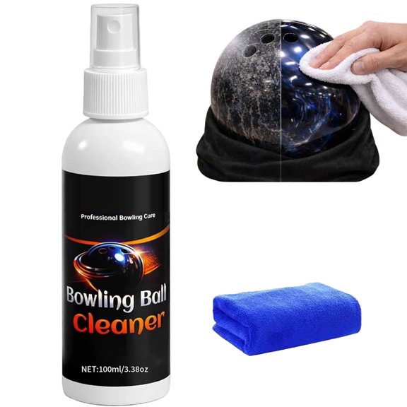Pro-Grade Bowling Ball Cleaner, Oil Removal Formula & Fast-Drying Spray, Restores Ball Performance for Bowling Balls, Lanes & Training Use