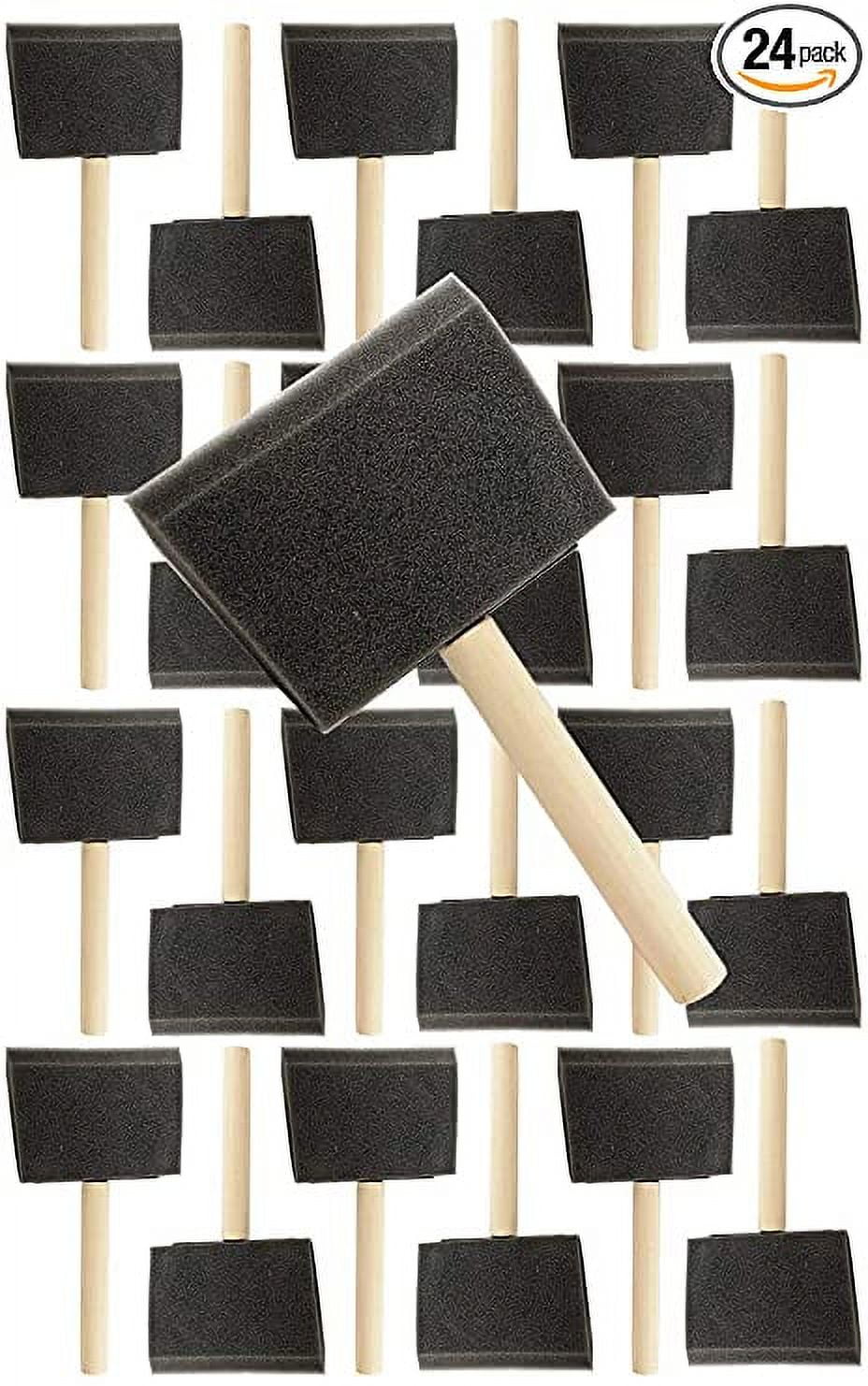 60-Pack of Foam Paint Brushes with Wooden Handle, 2 inch Sponge Brush for Painting, Acrylics, Stains, Classroom Arts and Crafts, DIY Projects, Varnis