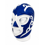 Pro Grade Mexican Luchador Mask Blue Adult Wrestling Costume Mask Handmade in Mexico with Adjustable Lace-Up Back