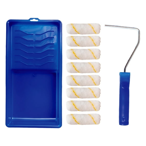 Pro Grade Paint Roller Tool Kit, Mini Paint Tray and Rollers, 10 Piece Painting Set