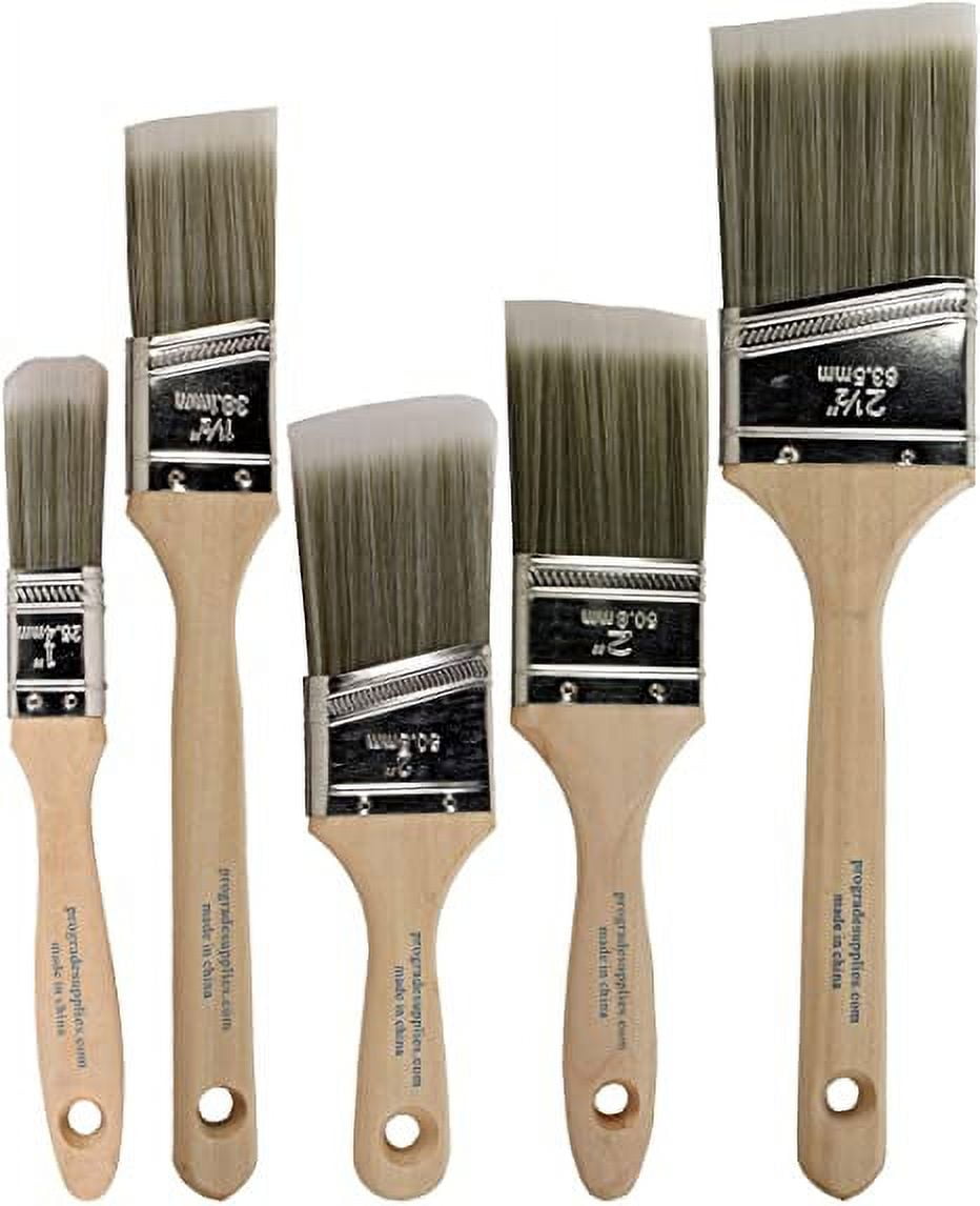 Premium Paint Brush, 5 Piece Variety Set, Interior/Exterior Painting