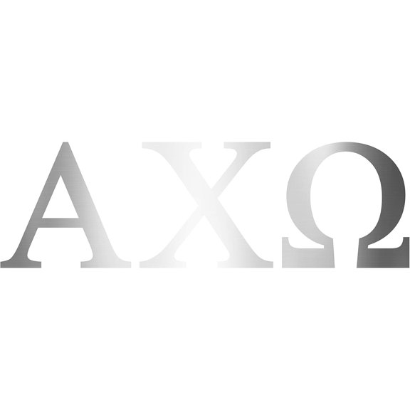 Pro-Graphx Alpha Chi Omega Greek Sorority Sticker Decal, 2.5 Inches Tall, Chrome