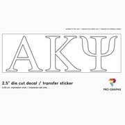 Pro-Graphx Alpha Kappa Psi Greek Sorority Sticker Decal, 2.5 Inches Tall, White