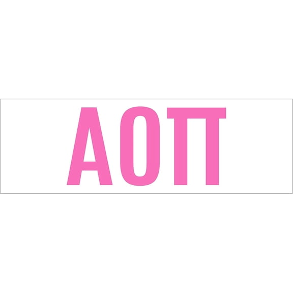 Pro-Graphx Alpha Omicron Pi Greek Sorority Sticker Decal, 2.5 Inches Tall, Pink