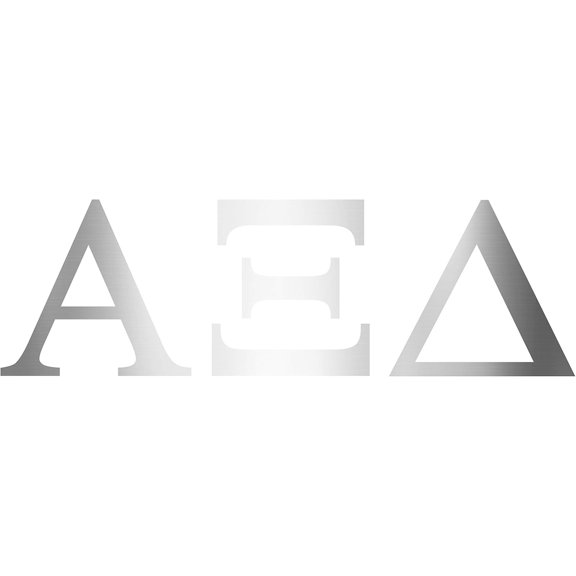 Pro-Graphx Alpha Xi Delta Greek Sorority Sticker Decal, 2.5 Inches Tall, Chrome