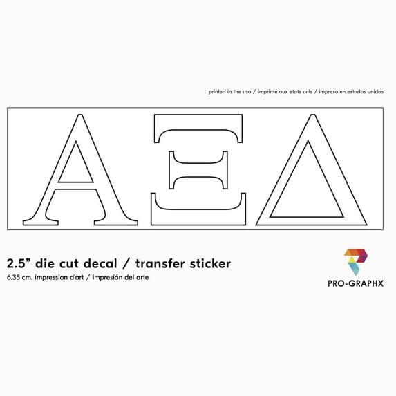 Pro-Graphx Alpha Xi Delta Greek Sorority Sticker Decal, 2.5 Inches Tall, White