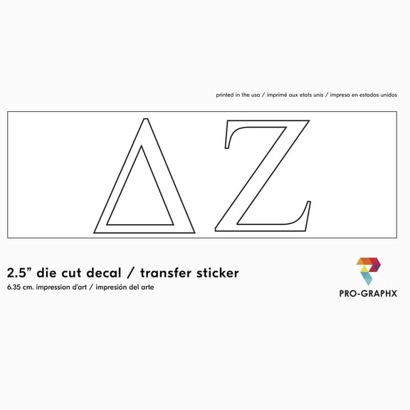 Pro-Graphx Delta Zeta Greek Sorority Sticker Decal, 2.5 Inches Tall, White