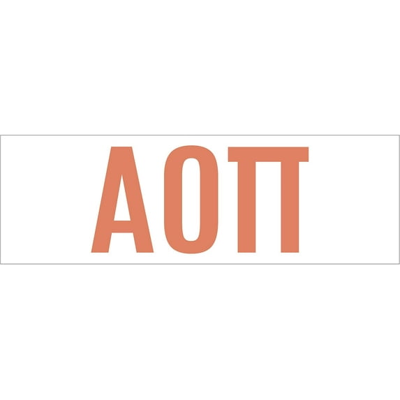 Pro-Graphx Alpha Omicron Pi Greek Sorority Sticker Decal, 2.5 Inches Tall, Coral