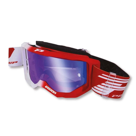 Pro Grip 3300 Fluo Vision MX Offroad Goggles White/Red w/Blue Iridium Lens