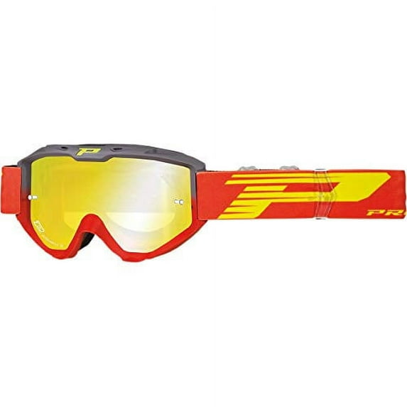 Pro Grip 3450 Riot MX Offroad Goggles Gray/Red Fluo