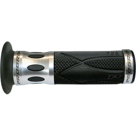 Pro Grip 728 Anodized Road/Scooter Grips Silver/Black 728SV