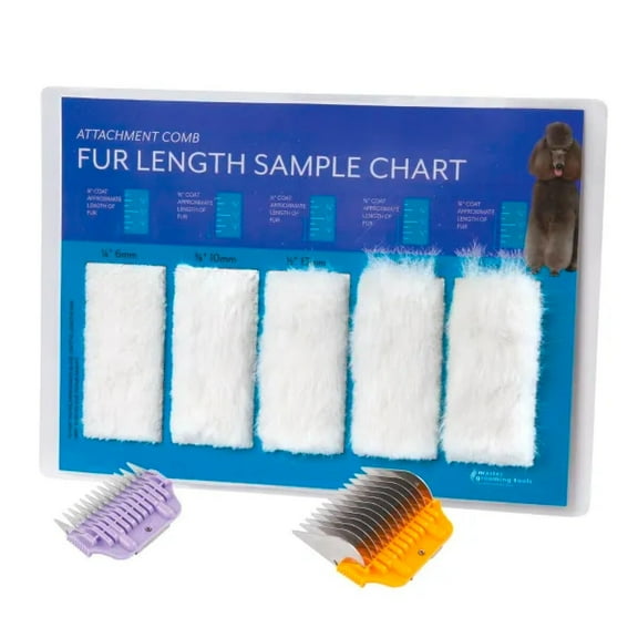 Pro Grooming Tools Blade or Attachment Comb Fur and Hair Length Sample Charts (Attachment Comb Chart)