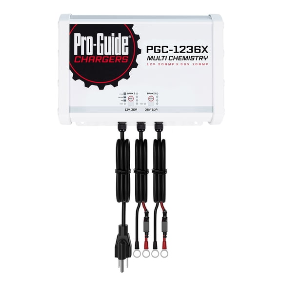 Proguide Batteries PGC-1236X Pro-guide Pgc-1236x 2-bank 1x12v/20a Lead Acid/lifepo4 And 1x36v 10a Lifepo4 On Board Charger, Ip68