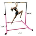 thumbnail image 1 of Pro-Gymnastics Adjustable Kip Bar for Kids | Heavy Duty Junior Gym Training | Curved Legs, Cushioned Hand Bar | Height Expandable Up to 5FT | Fitness Horizontal Bar | Pink, 1 of 6